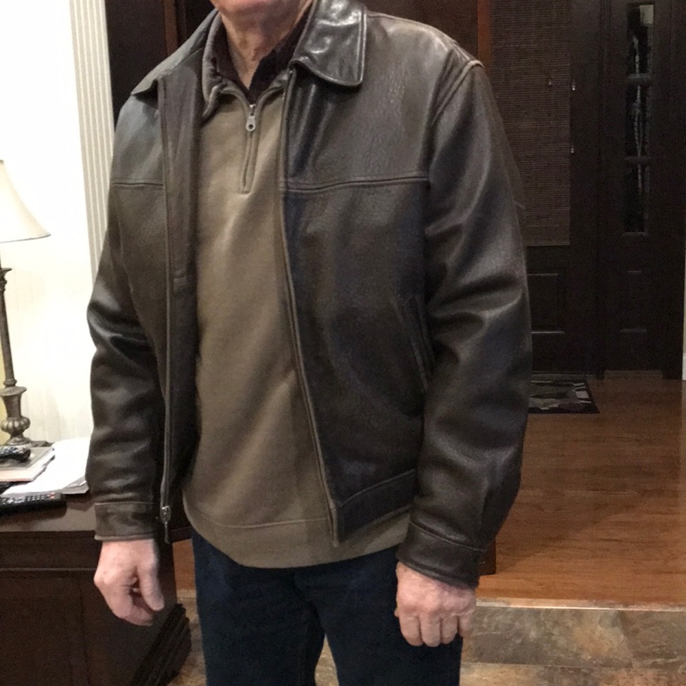 Men’s leather jacket.